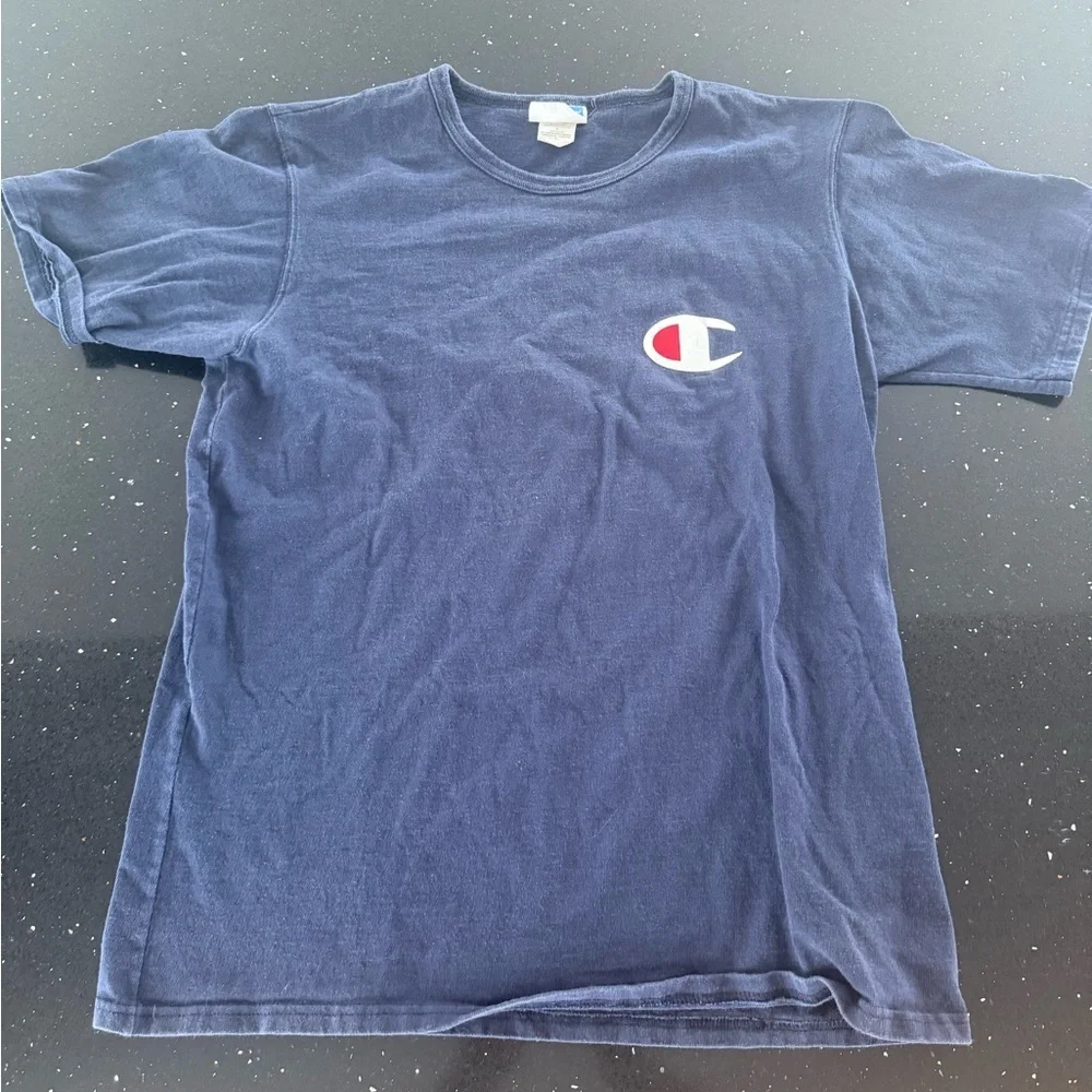 Vintage Champion Dark Blue Tee with Logo - Picture 3 of 5